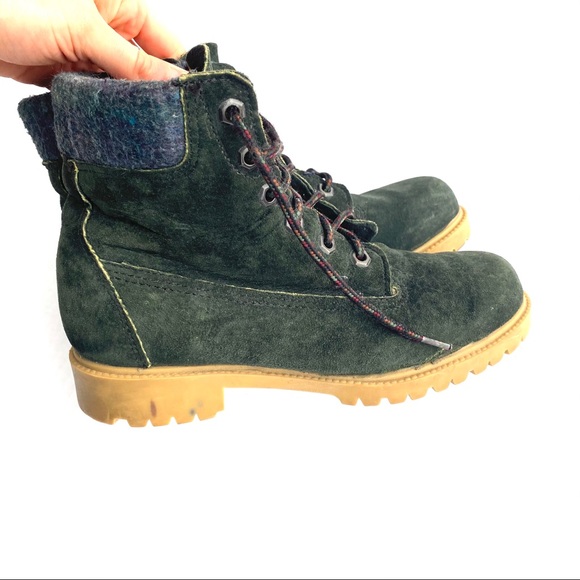 Wolverine Wilderness Green Suede Hiker Boots Plaid - Picture 6 of 11